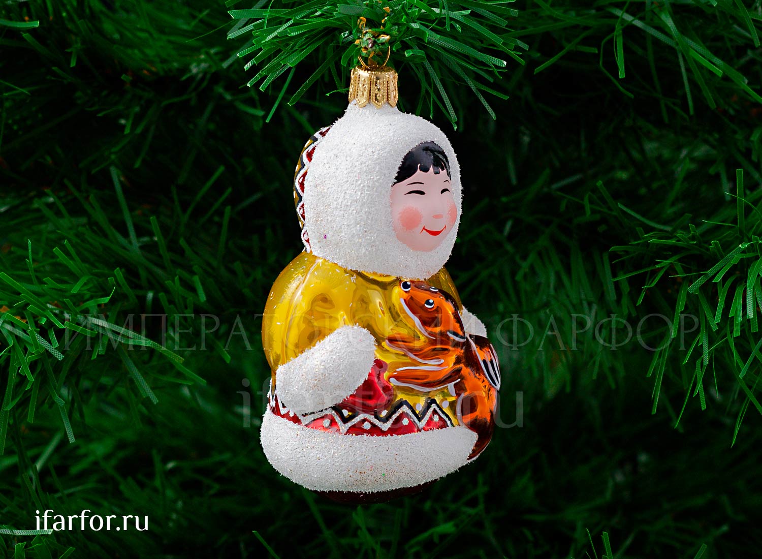 Елочная игрушка «Мальчик с собакой» Форма: Мальчик с собакой. Стекло. 105 мм.