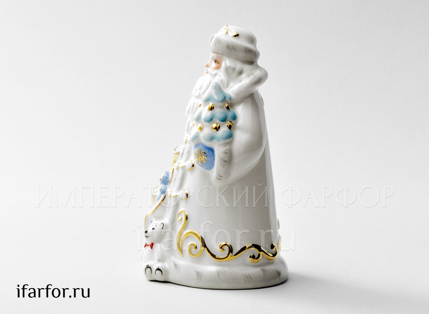 Скульптура «Дед Мороз с игрушками» Фарфор. 90 x 85 x 145 мм.