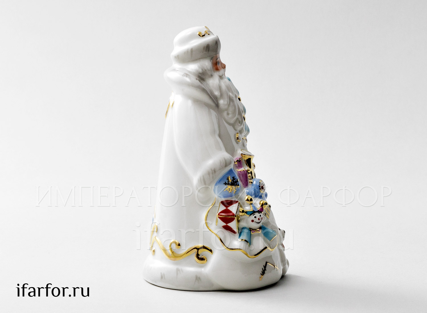 Скульптура «Дед Мороз с игрушками» Фарфор. 90 x 85 x 145 мм.