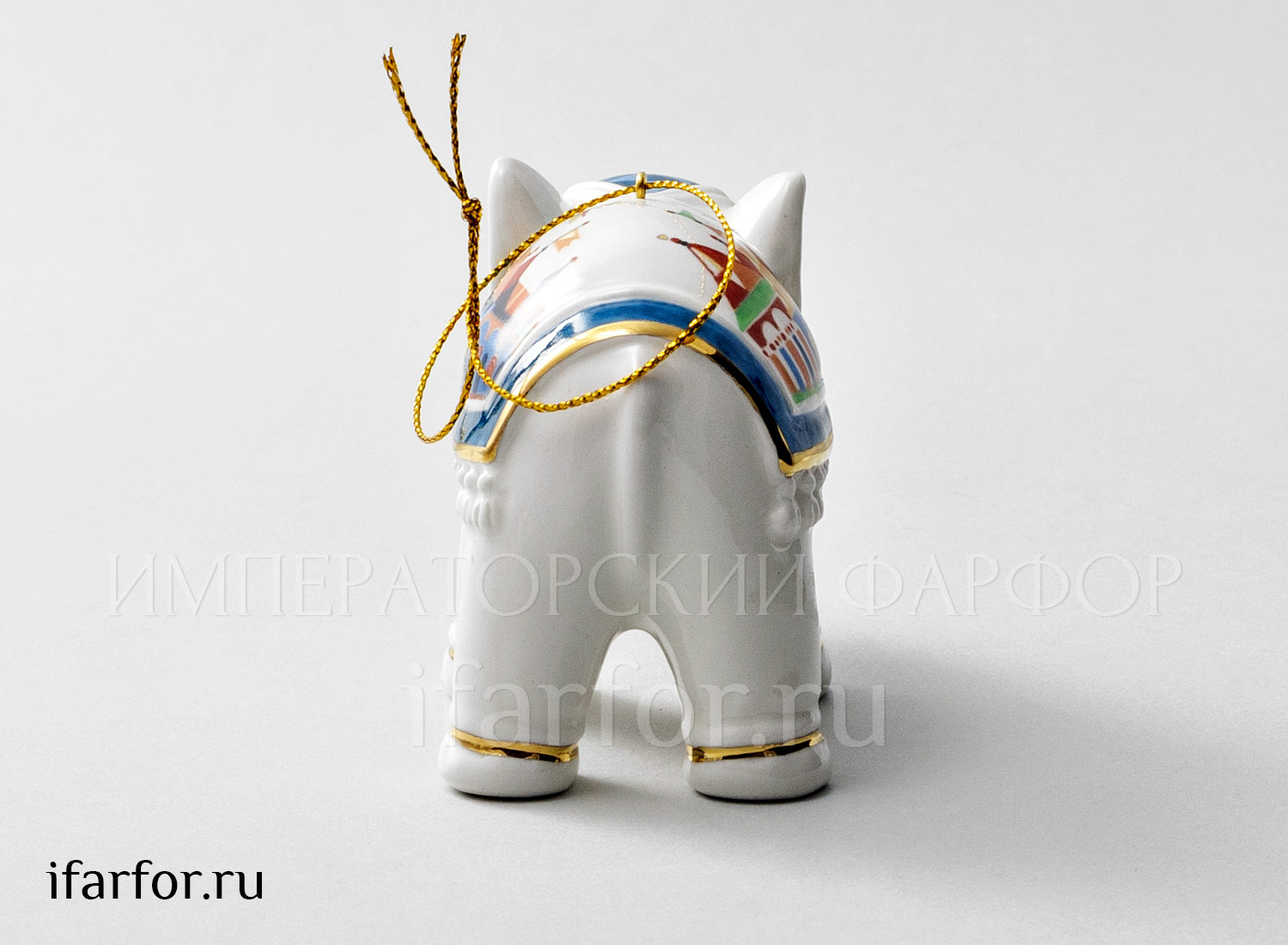Елочная игрушка «Индийский слон» Форма: Индийский слон. Фарфор. 110 x 50 x 70 мм.