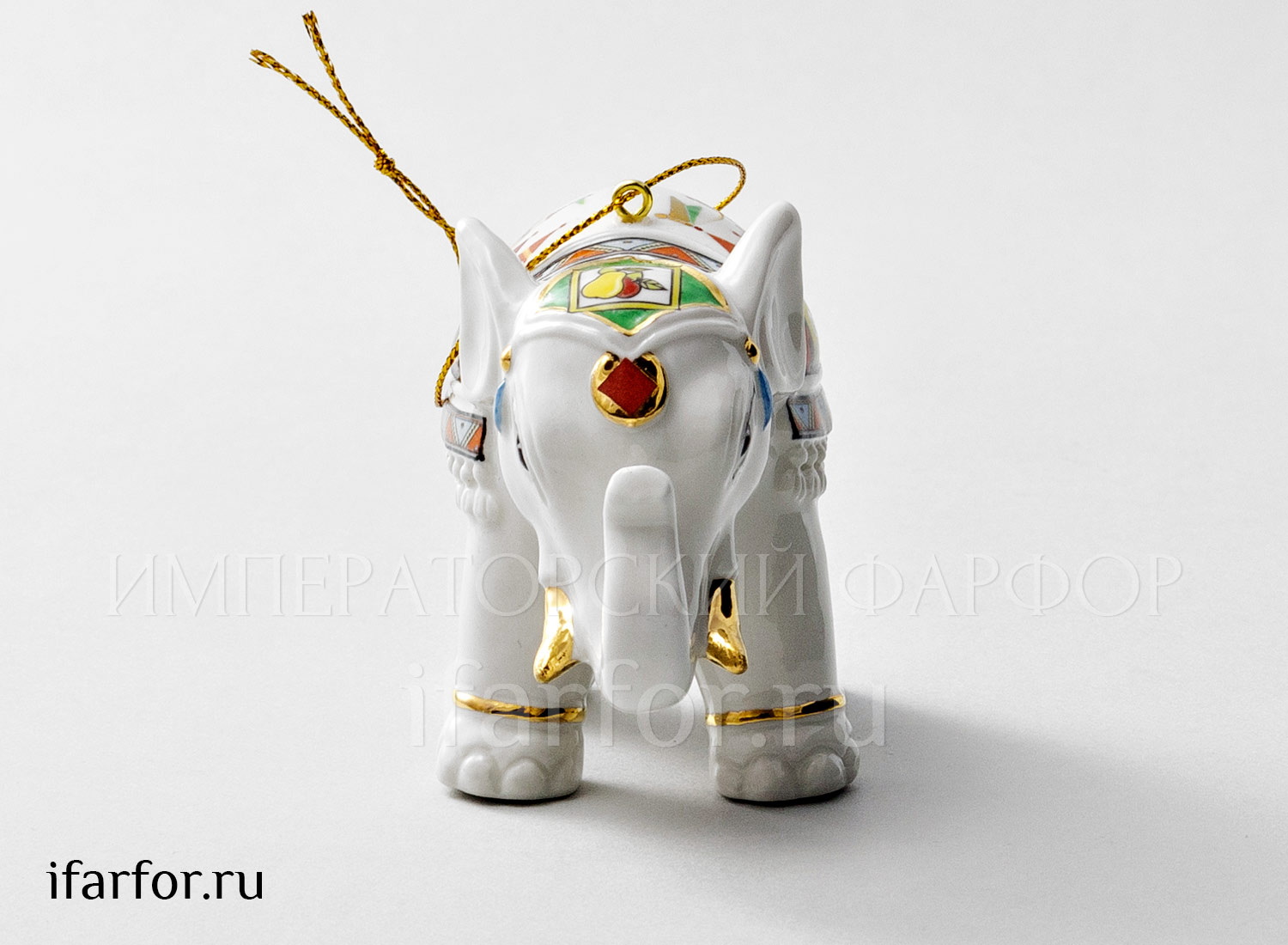 Елочная игрушка «Индийский слон» Форма: Индийский слон. Фарфор. 110 x 50 x 70 мм.