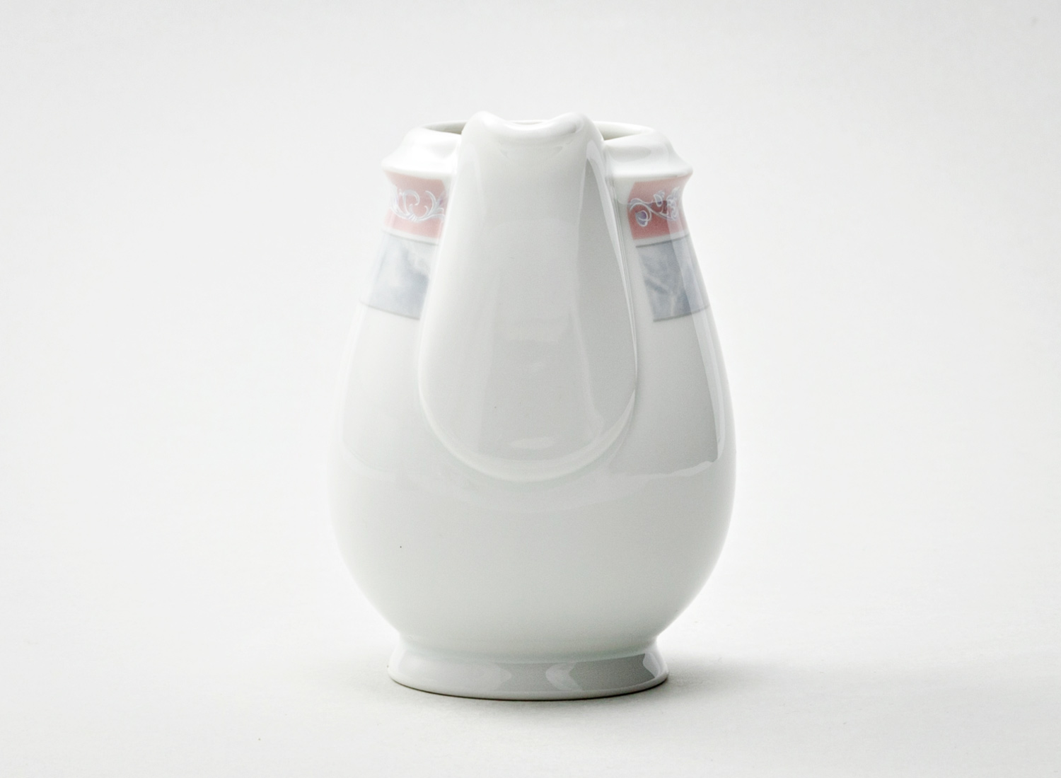 Сливочник «Серый мрамор с розовым кантом»