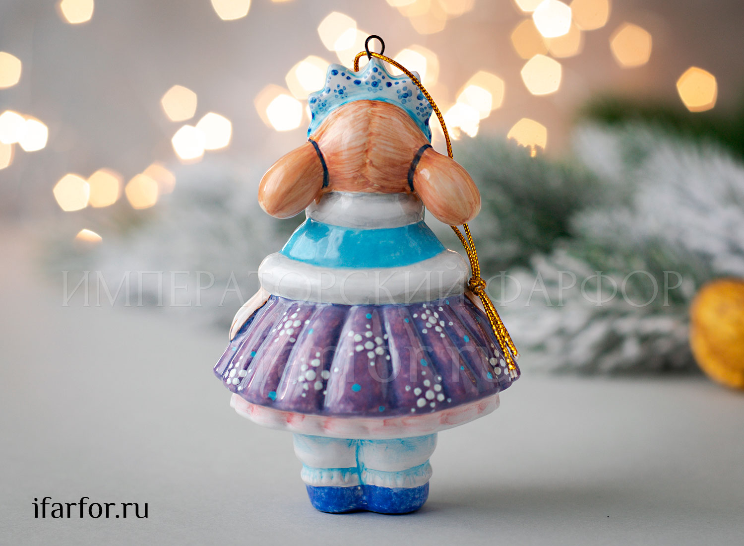 Елочная игрушка «Малышка Снежинка» Форма: Малышка Снежинка. Майолика. 95 мм.