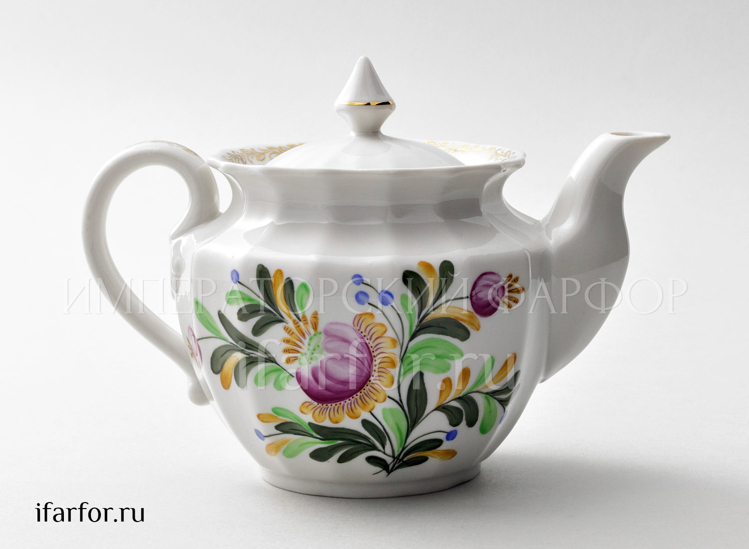 Чайник заварочный «Фуксия» Форма: Ампир. Твердый фарфор. 600 мл.