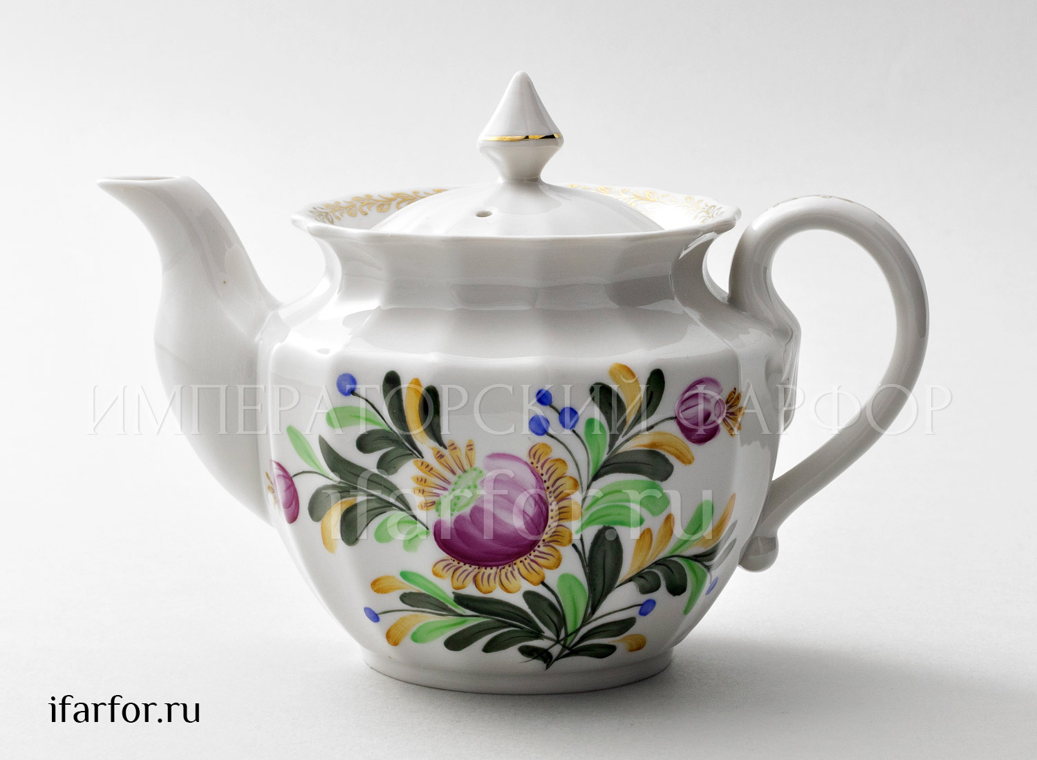Чайник заварочный «Фуксия» Форма: Ампир. Твердый фарфор. 600 мл.
