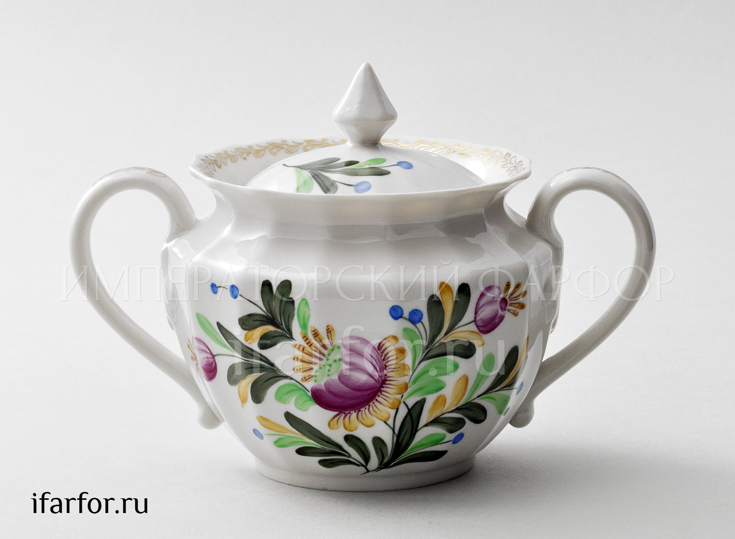 Сахарница «Фуксия» Форма: Ампир. Твердый фарфор. 600 мл.