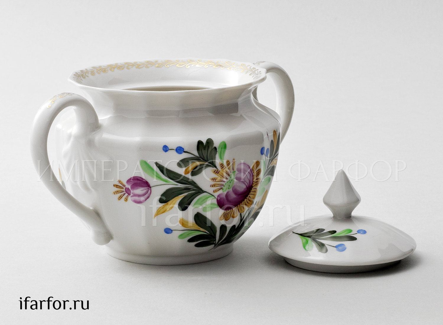 Сахарница «Фуксия» Форма: Ампир. Твердый фарфор. 600 мл.