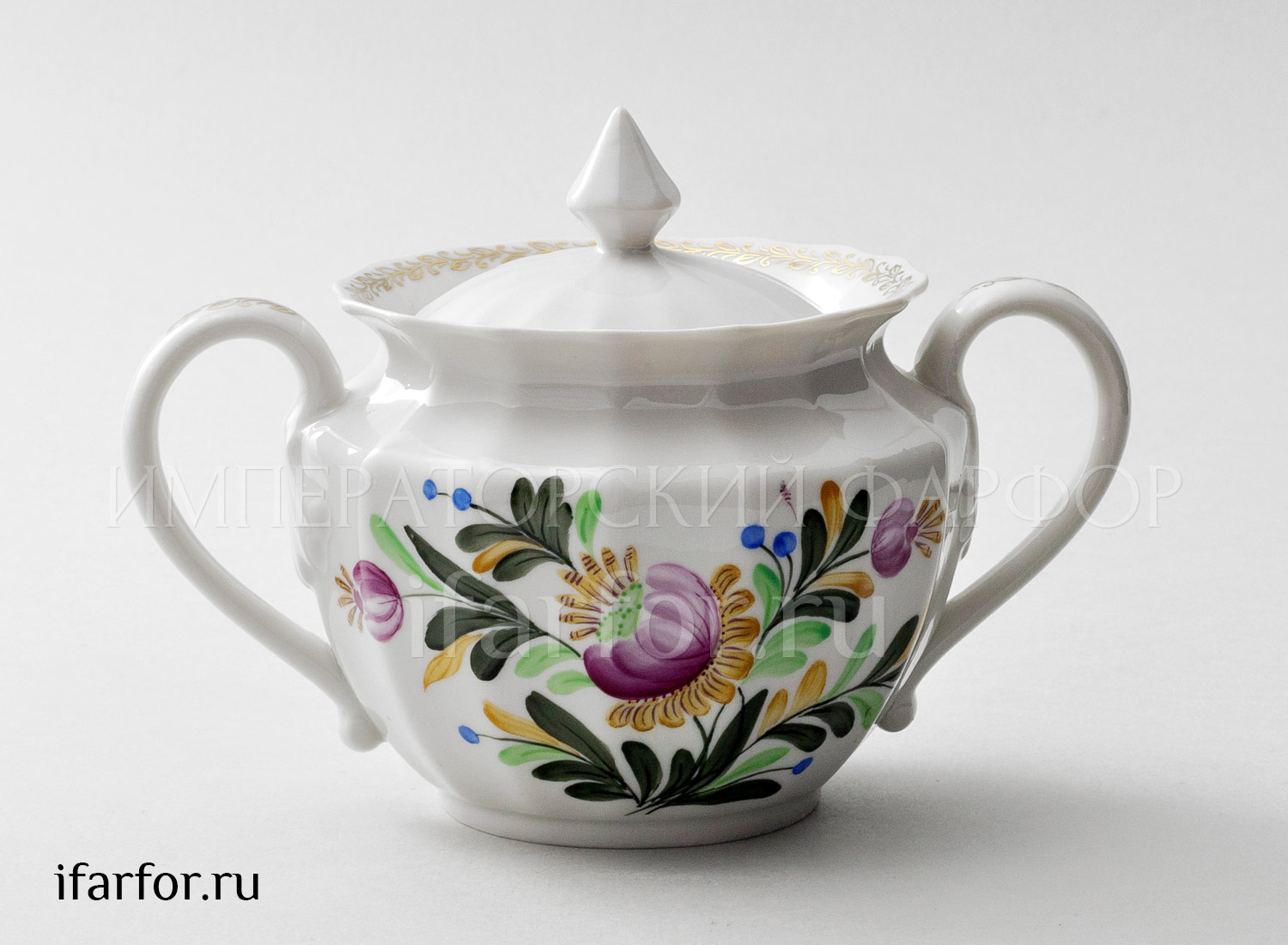 Сахарница «Фуксия» Форма: Ампир. Твердый фарфор. 600 мл.