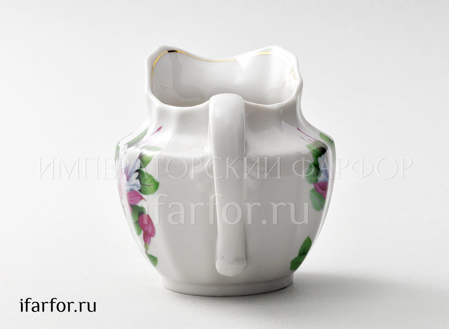 Сливочник «Красный колокольчик» Форма: Ампир. Твердый фарфор. 350 мл.