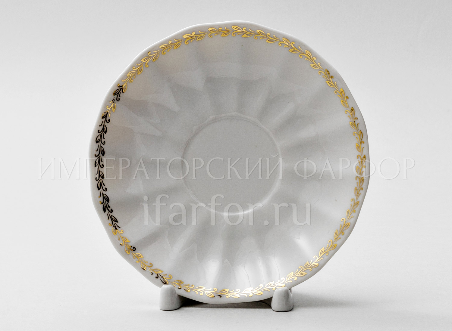 Блюдце чайное «Фуксия» Форма: Ампир. Твердый фарфор. 140 мм.