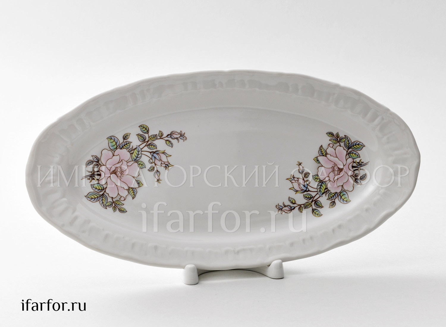 Селедочница «Контесса» Форма: Севрская. Твердый фарфор. 270 x 25 мм.