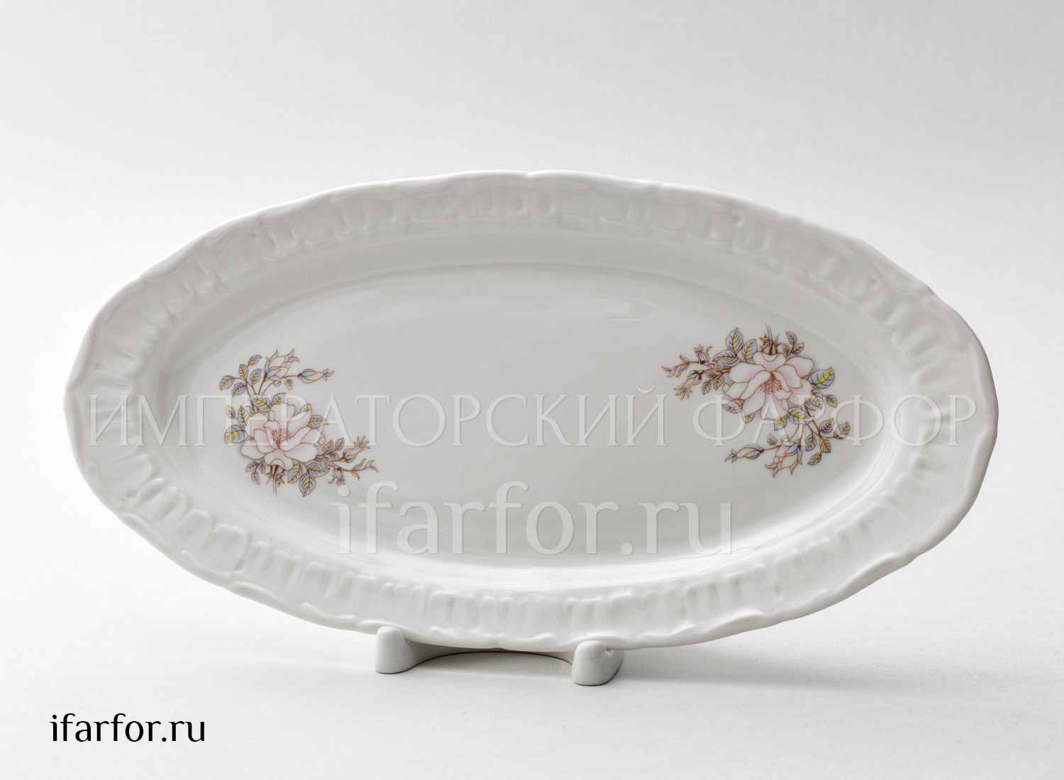 Селедочница «Контесса 2» Форма: Севрская. Твердый фарфор. 300 x 30 мм.