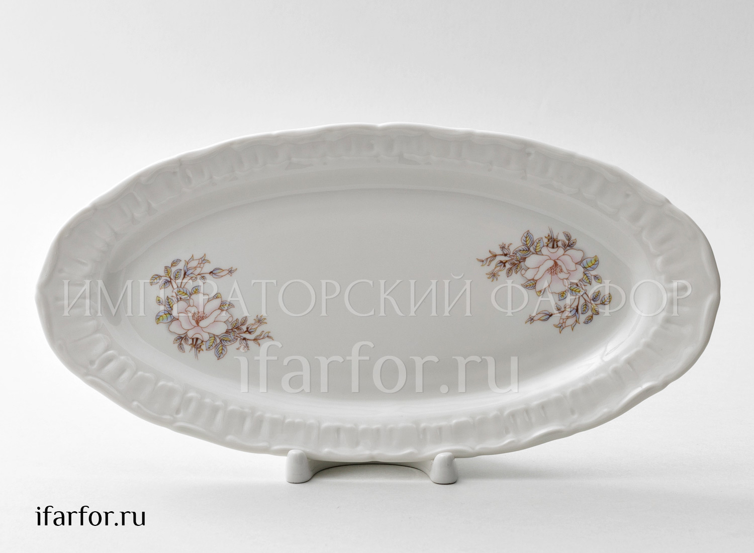 Селедочница «Контесса 2» Форма: Севрская. Твердый фарфор. 300 x 30 мм.