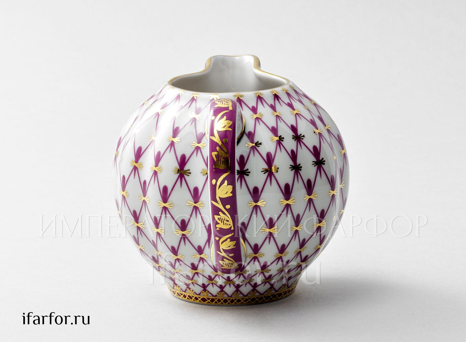 Сливочник «Сетка-Блюз» Форма: Тюльпан. Твердый фарфор. 355 мл.