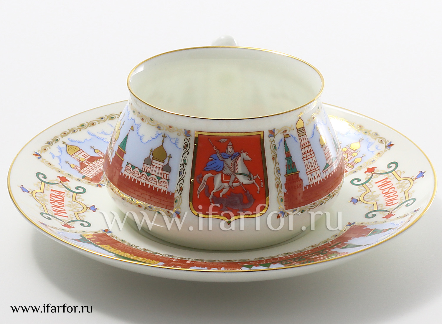Чашка с блюдцем кофейная «Московский Кремль» 1/2
