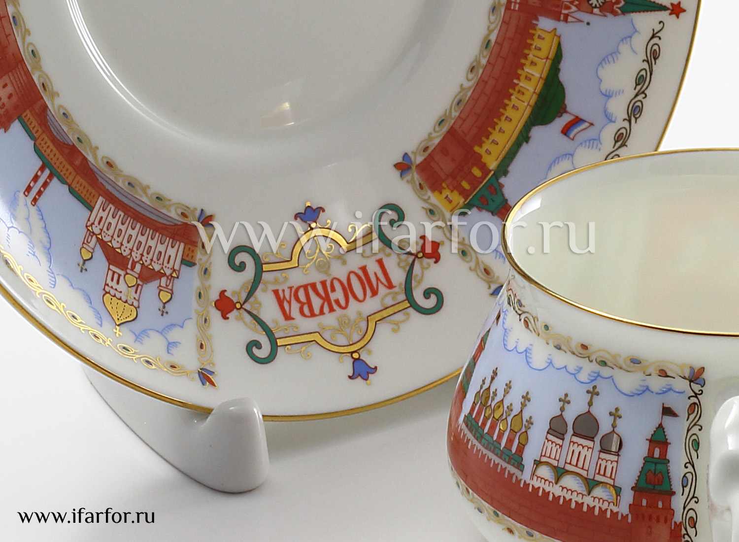 Чашка с блюдцем кофейная «Московский Кремль» 1/2