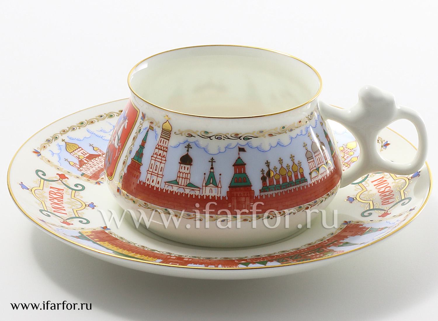Чашка с блюдцем кофейная «Московский Кремль» 1/2