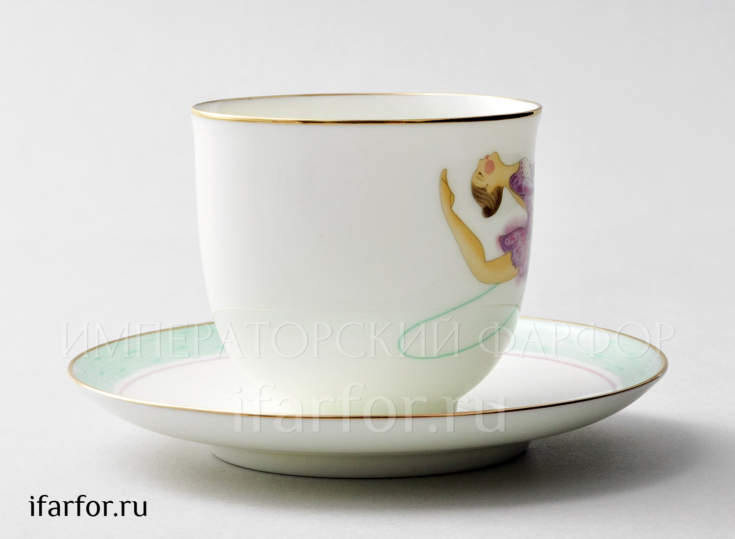 Чашка с блюдцем «Художественная гимнастика. Скакалка» 1/2