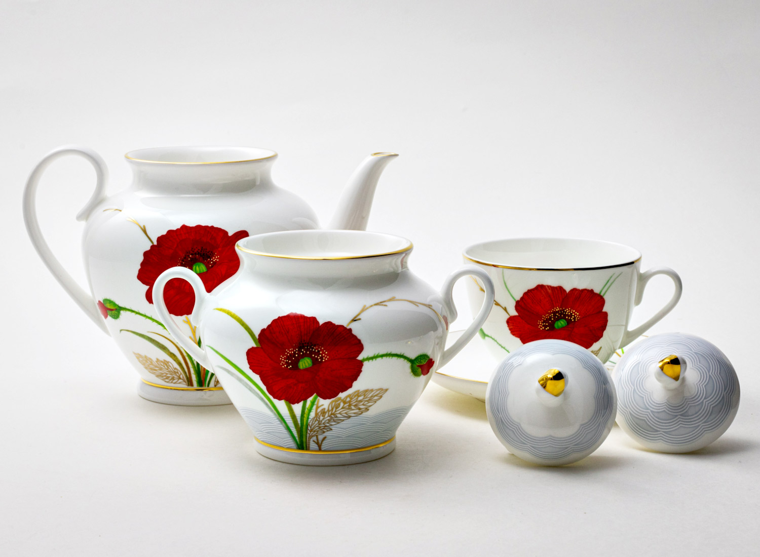 Сервиз чайный «Маки» 6/14