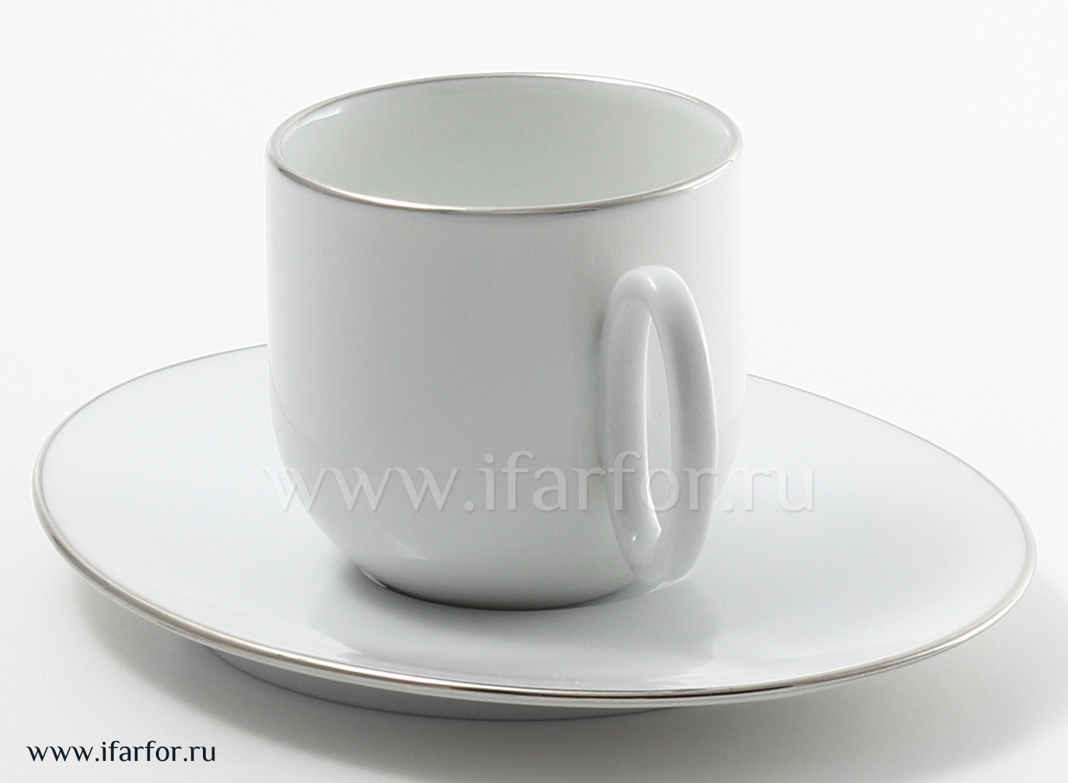 Чашка с блюдцем кофейная «Bord Platine Brillant 3176» 1/2 Форма: Epure. Твердый фарфор. 140 мл.