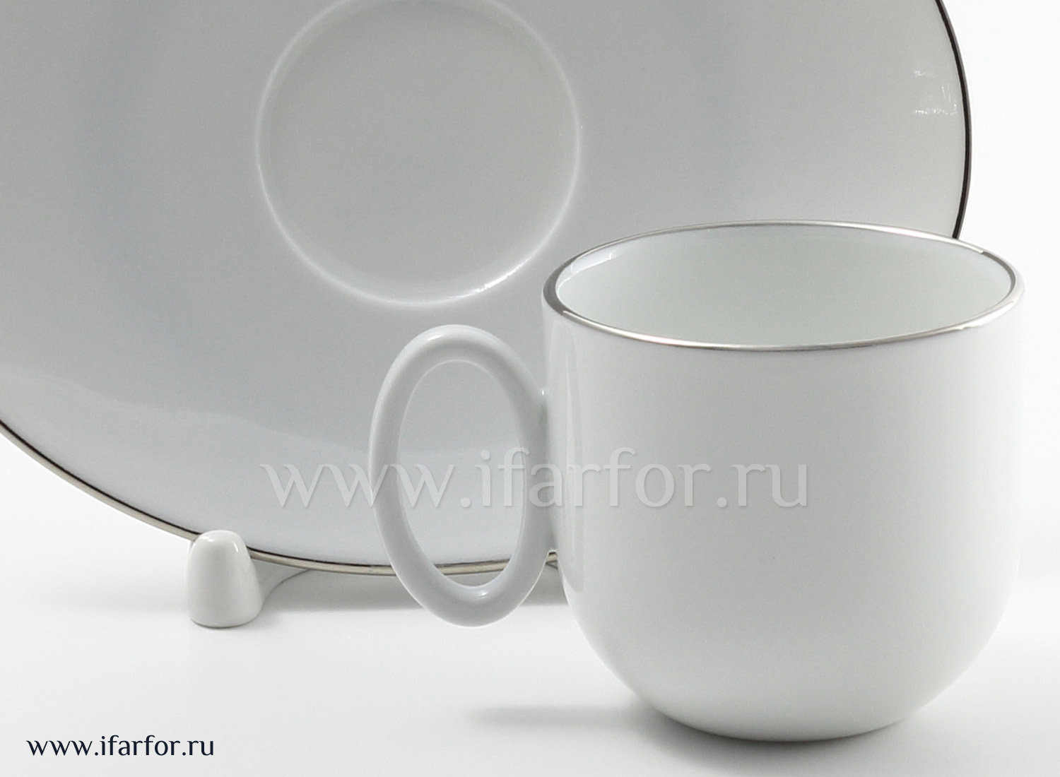 Чашка с блюдцем кофейная «Bord Platine Brillant 3176» 1/2 Форма: Epure. Твердый фарфор. 140 мл.