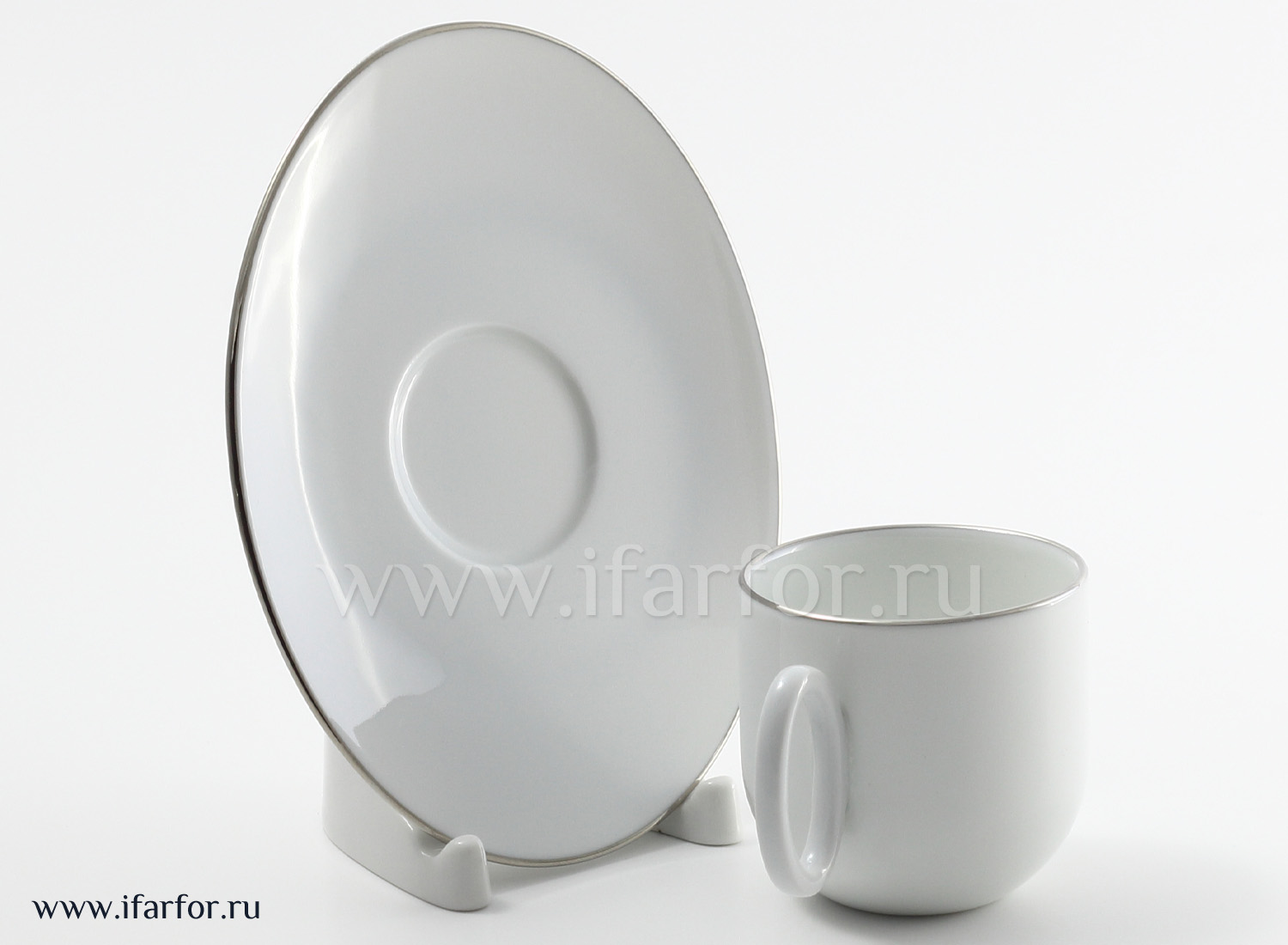 Чашка с блюдцем кофейная «Bord Platine Brillant 3176» 1/2 Форма: Epure. Твердый фарфор. 140 мл.