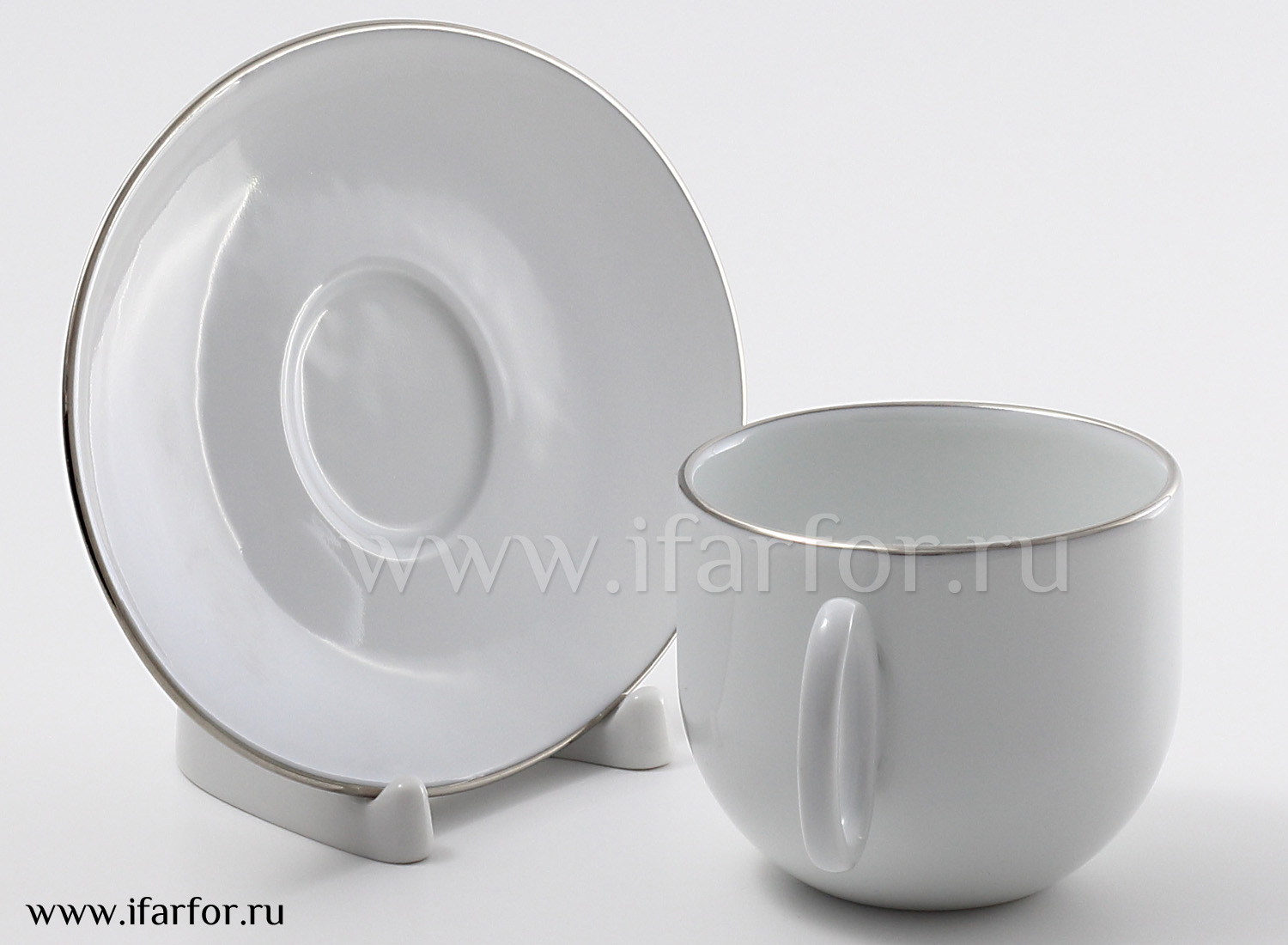 Чашка с блюдцем чайный «Bord Platine Brillant 3176» 1/2 Форма: Epure. Твердый фарфор. 200 мл.