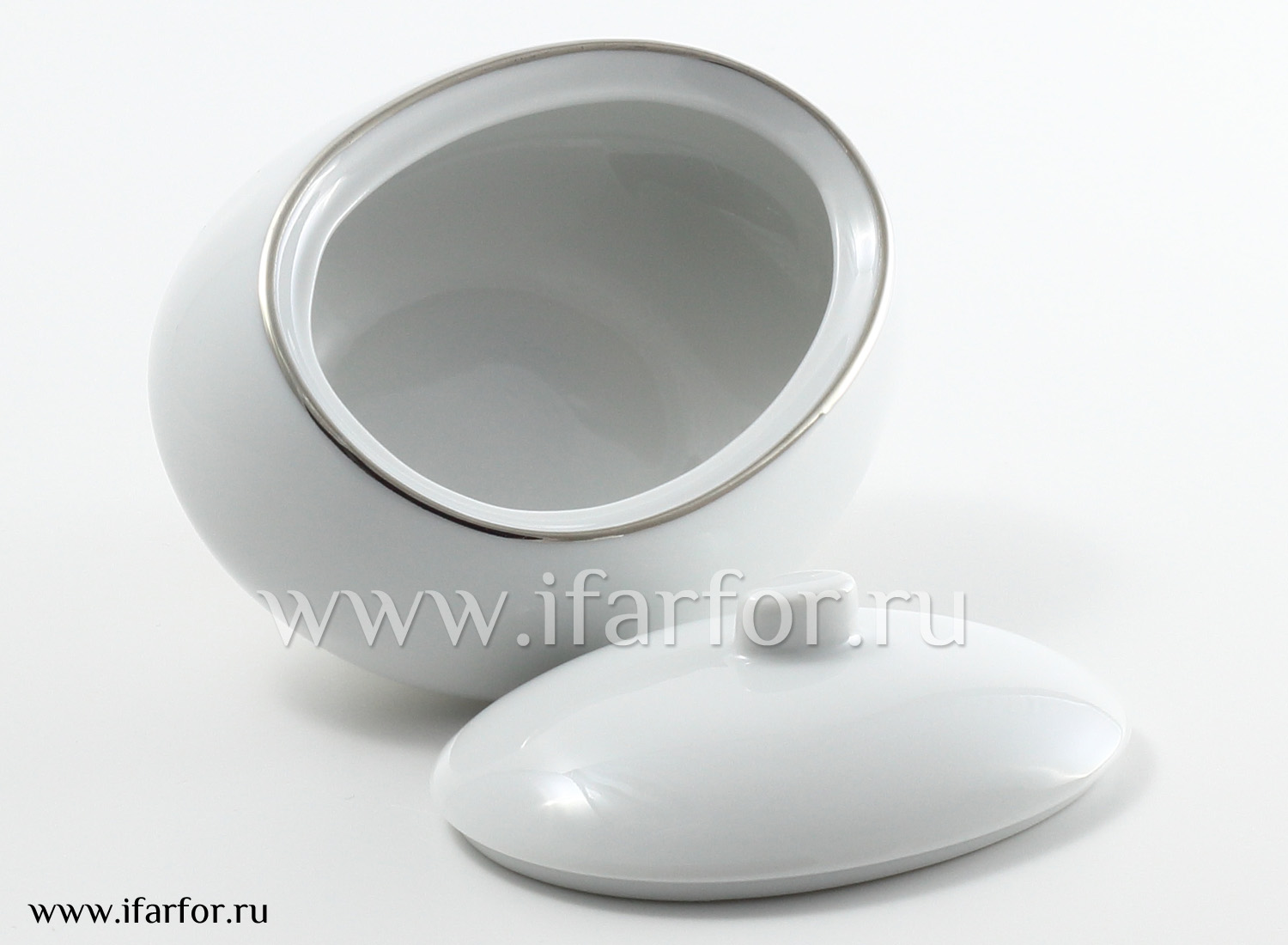 Сахарница «Bord Platine Brillant 3176» Форма: Epure. Твердый фарфор. 140 мм.