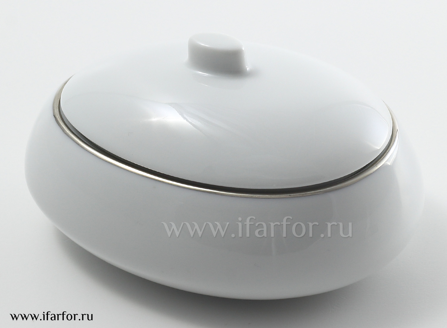 Сахарница «Bord Platine Brillant 3176» Форма: Epure. Твердый фарфор. 140 мм.