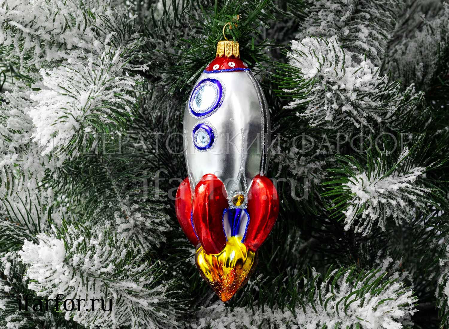 Елочная игрушка «Космическая ракета»