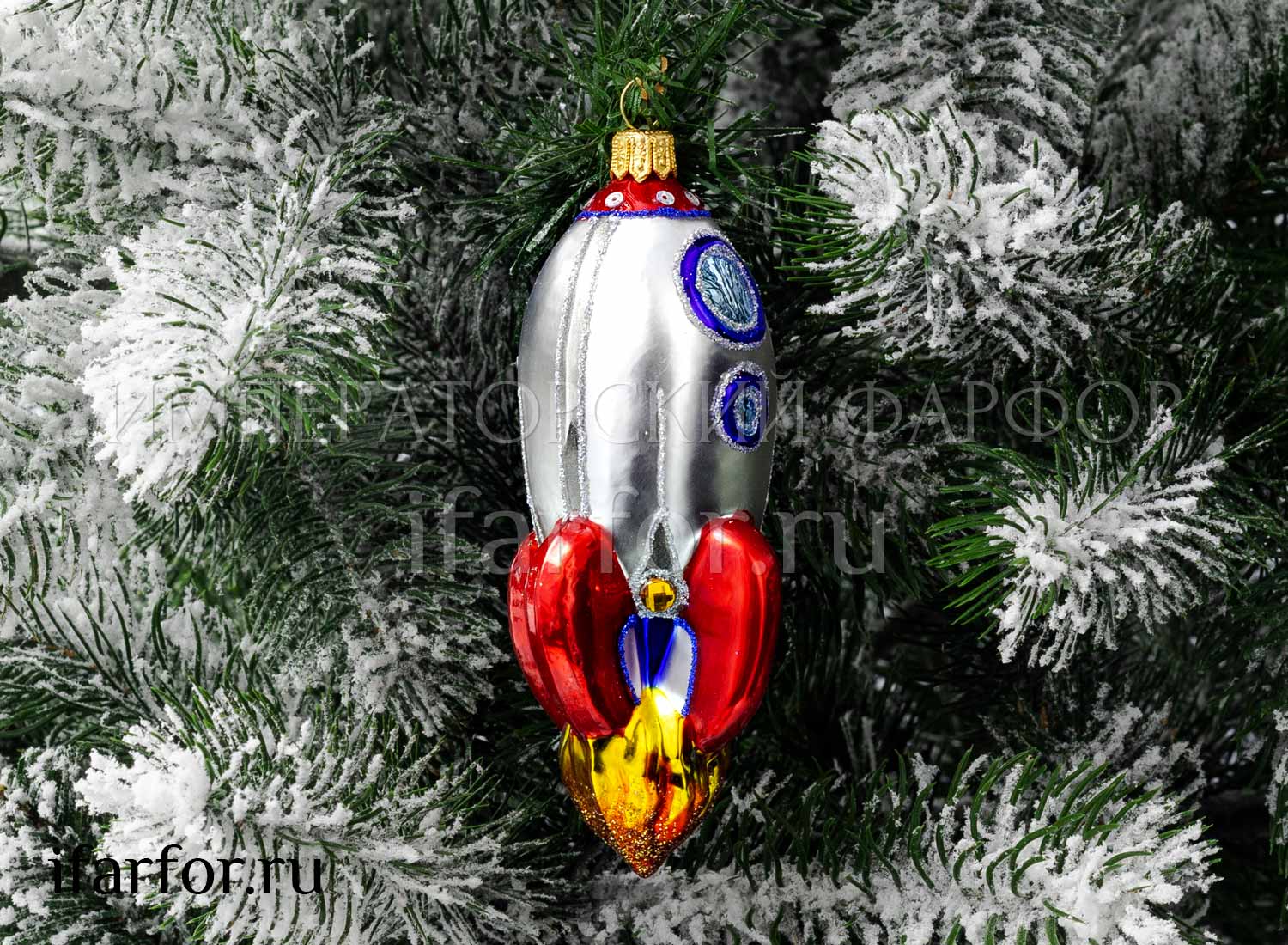 Елочная игрушка «Космическая ракета»