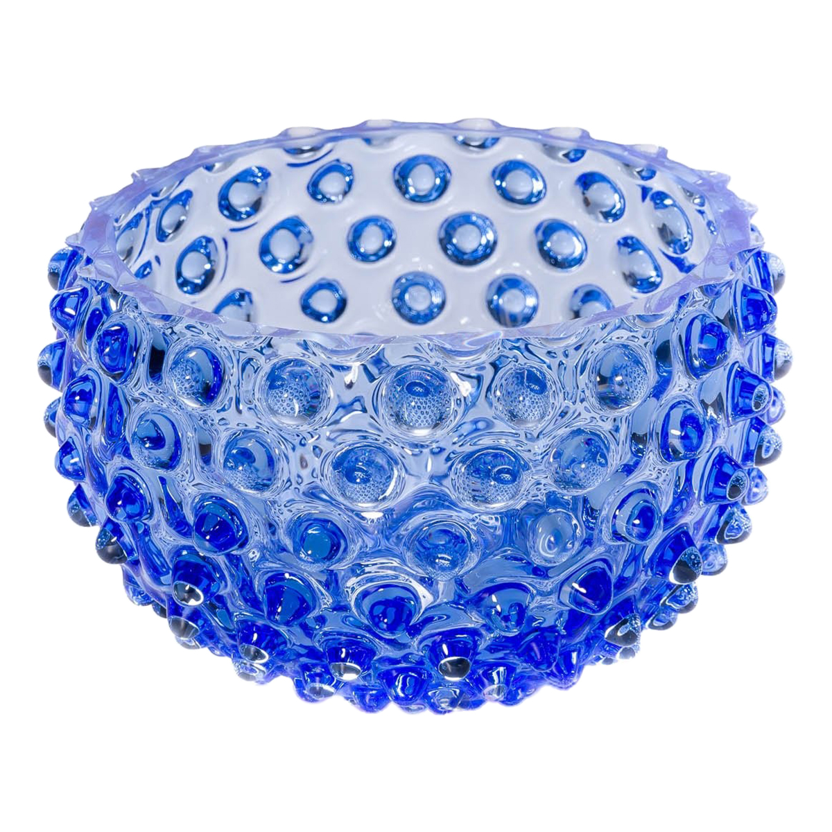 Ваза для конфет «Голубая» Форма: Hobnail Tapas. Стекло. 115 x 70 мм.