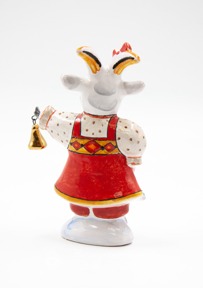 Елочная игрушка «Коза» Майолика. 65 x 100 мм.
