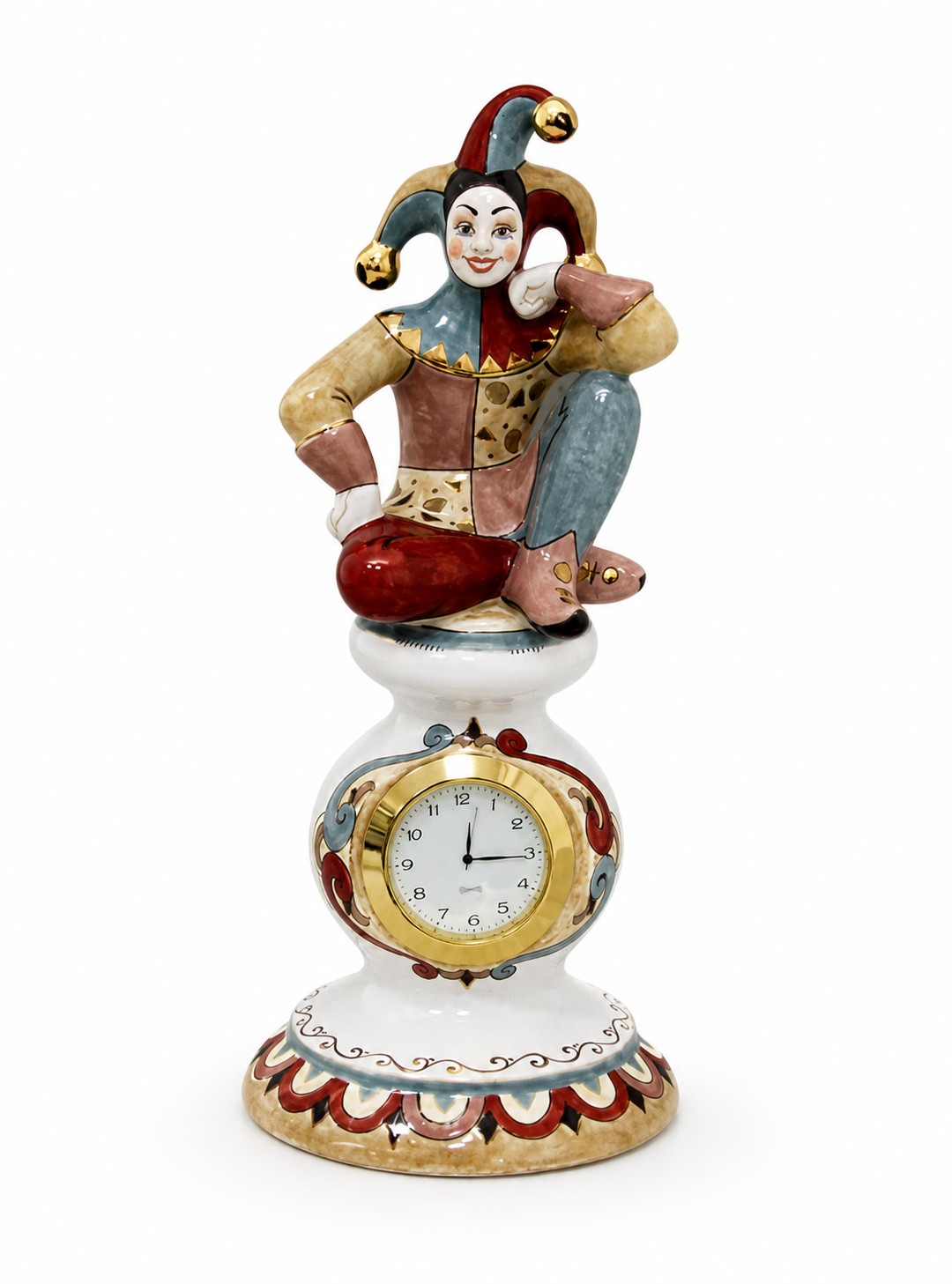 Часы каминные «Скоморох» Майолика. 110 x 250 мм.