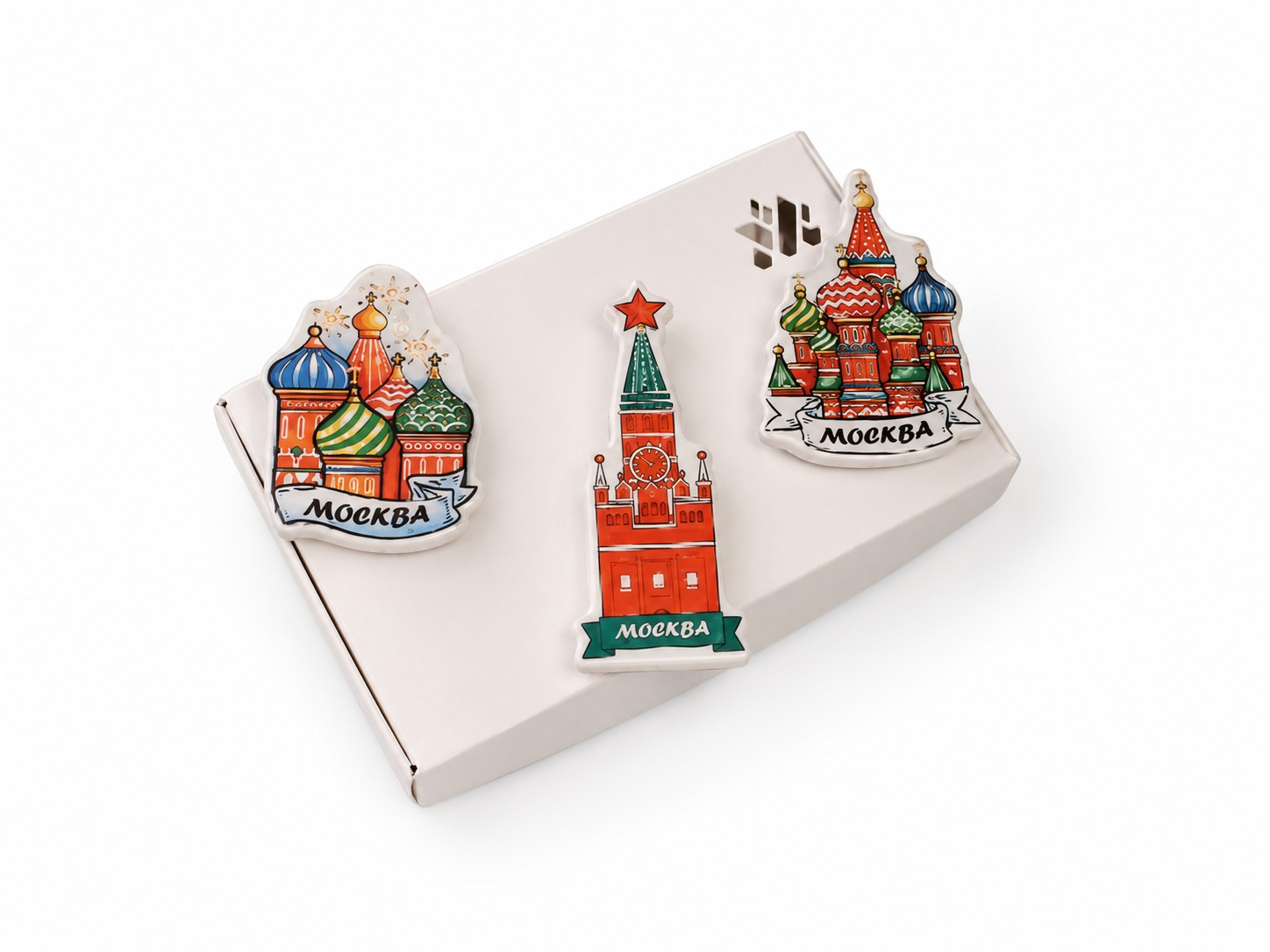 Набор елочных игрушек в подарочной коробке «Москва Златоглавая» Майолика