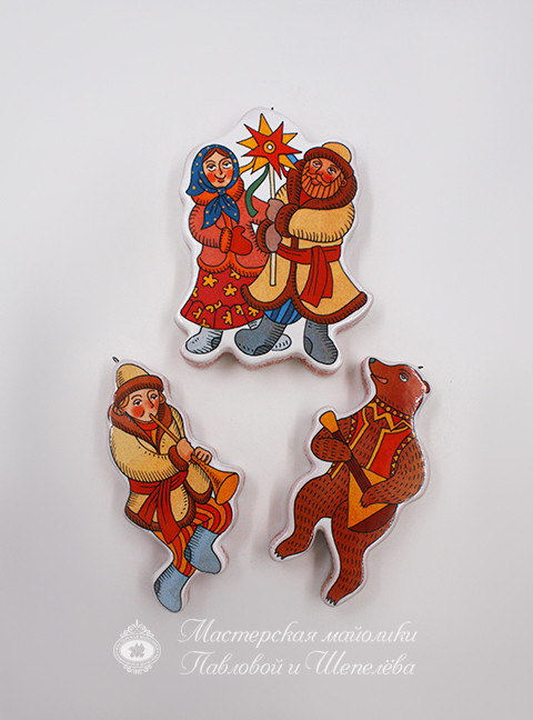Елочная игрушка «Медведь» Майолика