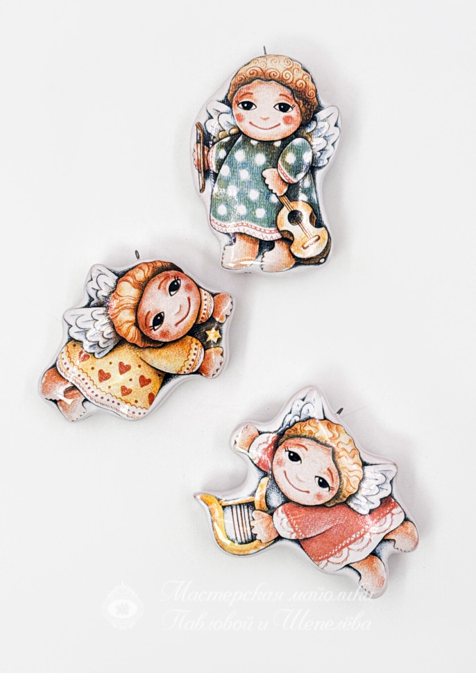 Елочная игрушка «Ангел красный» Майолика