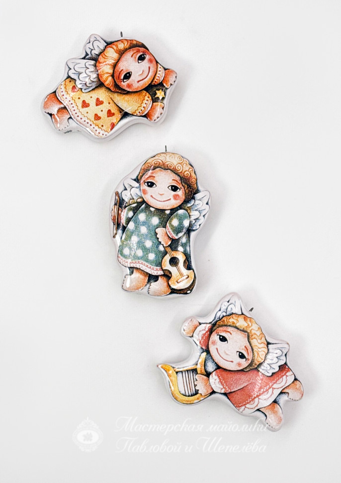 Елочная игрушка «Ангел желтый» Майолика