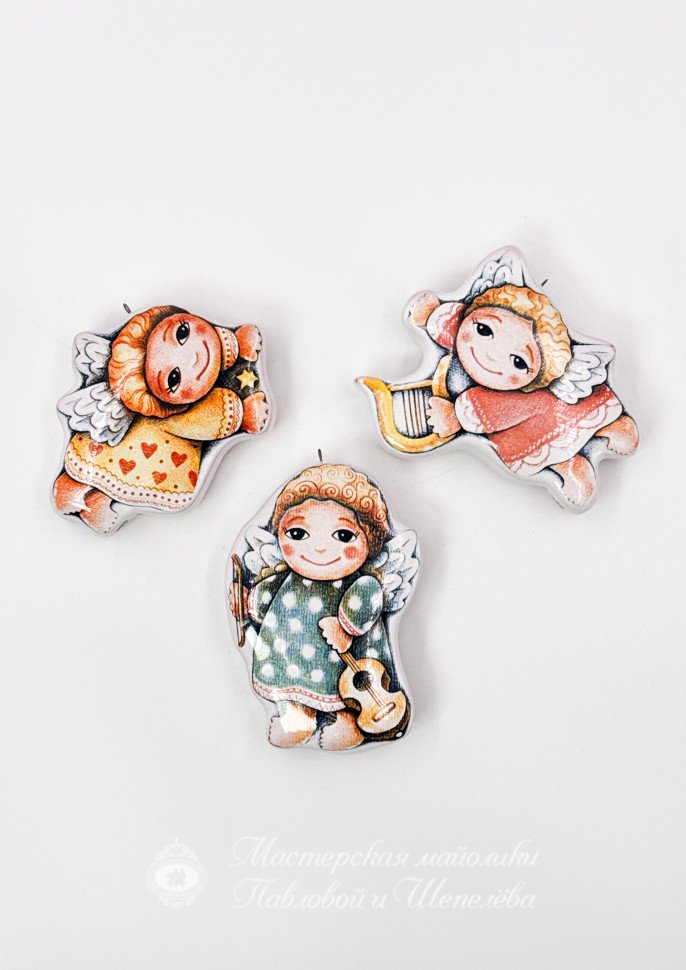 Елочная игрушка «Ангел зеленый» Майолика