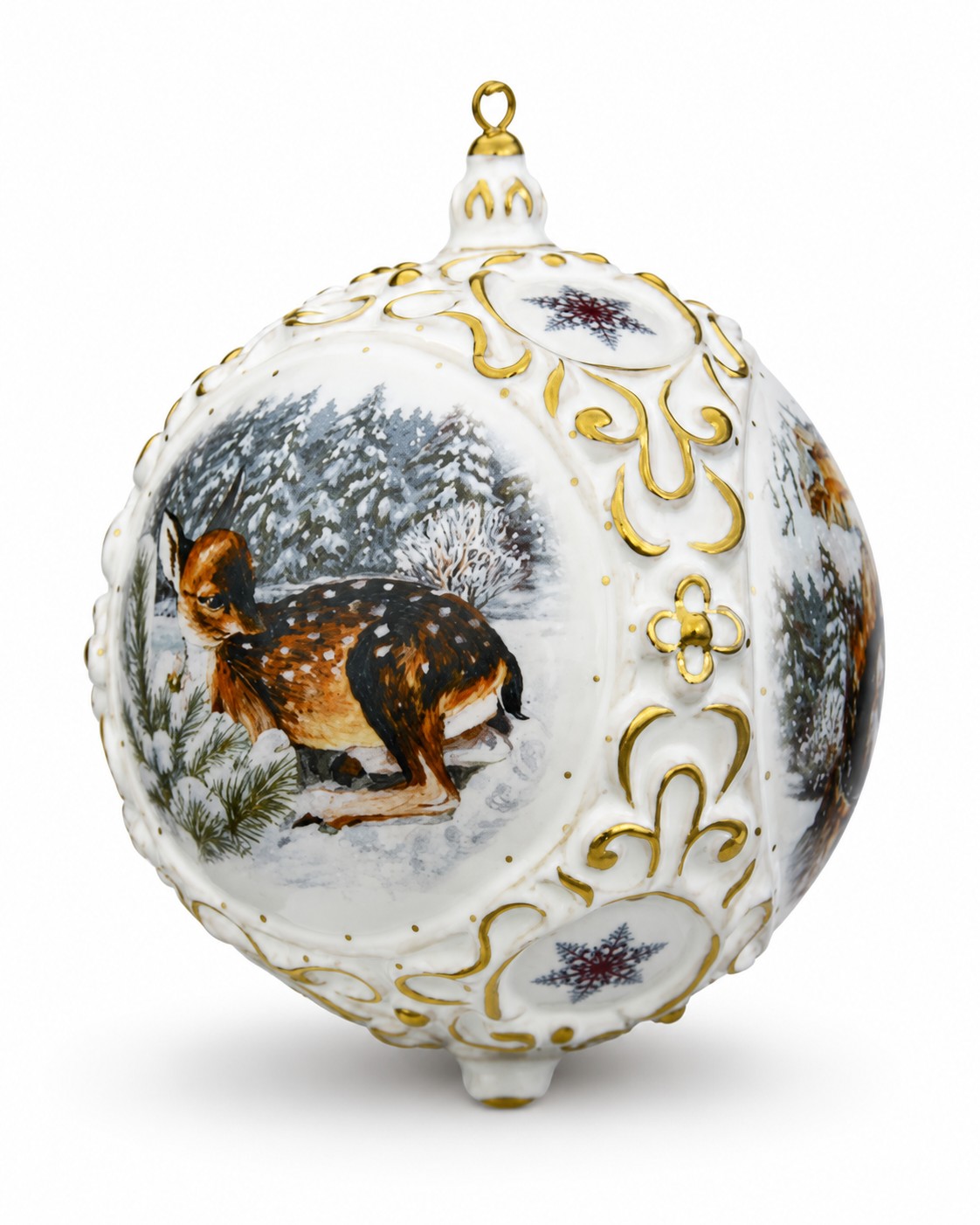 Елочная игрушка «Шар средний» Форма: Шар средний. Майолика. 90 x 120 мм.