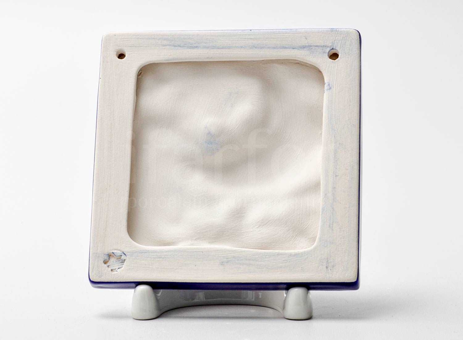 Изразец малый «Петух 1 синий»