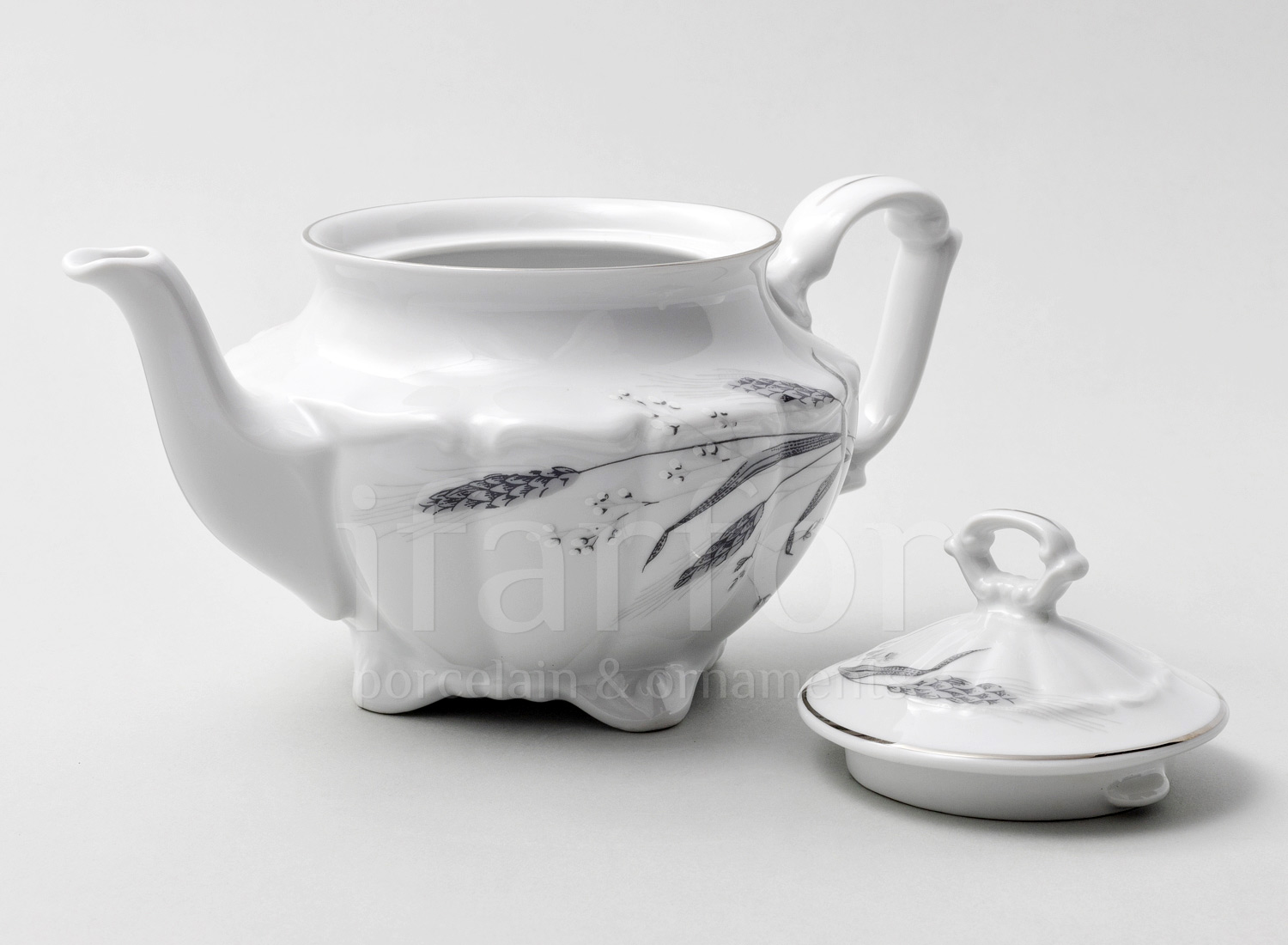 Чайник заварочный «Серебряные колосья» Форма: Repast. Фарфор. 1200 мл.
