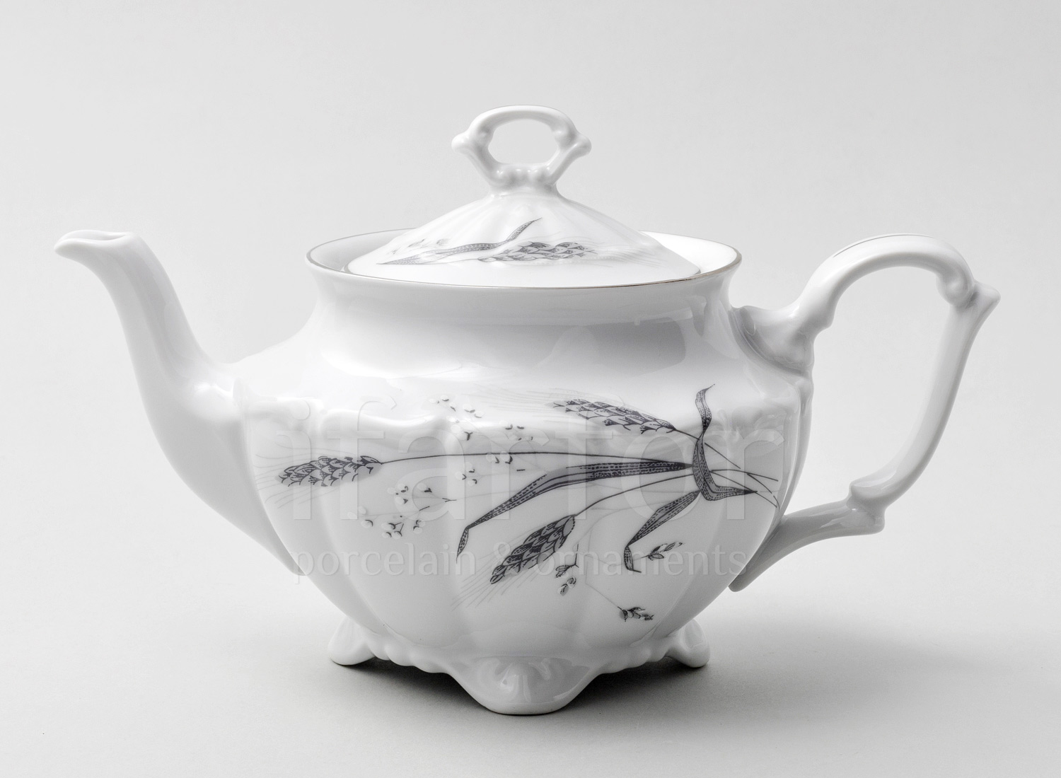 Чайник заварочный «Серебряные колосья» Форма: Repast. Фарфор. 1200 мл.