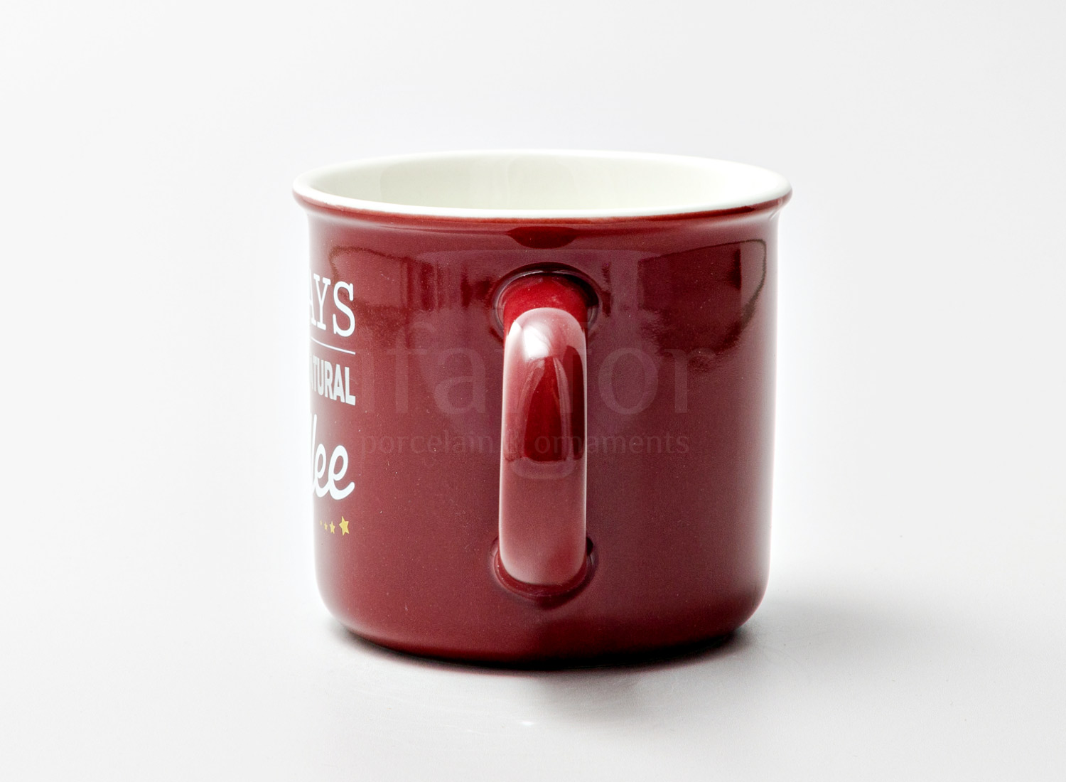 Кружка «Always original fresh and natural coffee (бордо)» Форма: Royal Classics. Керамика. 440 мл.