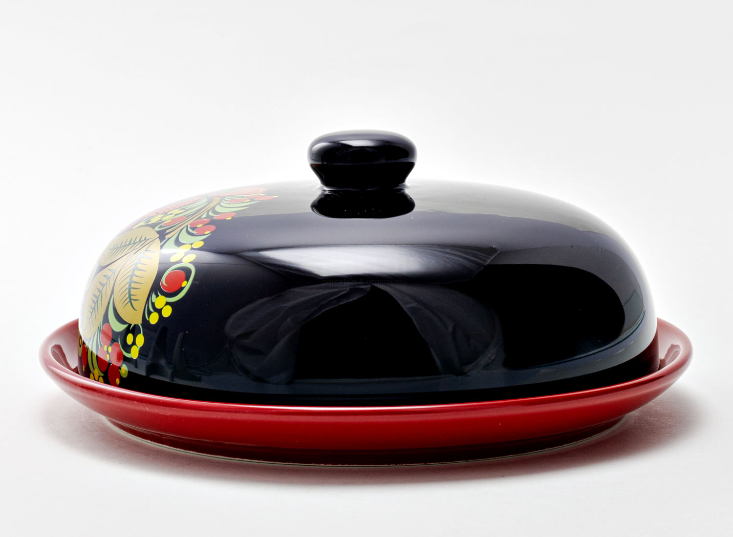 Блинница «Хохлома» Форма: Repast. Керамика. 230 x 230 x 100 мм.