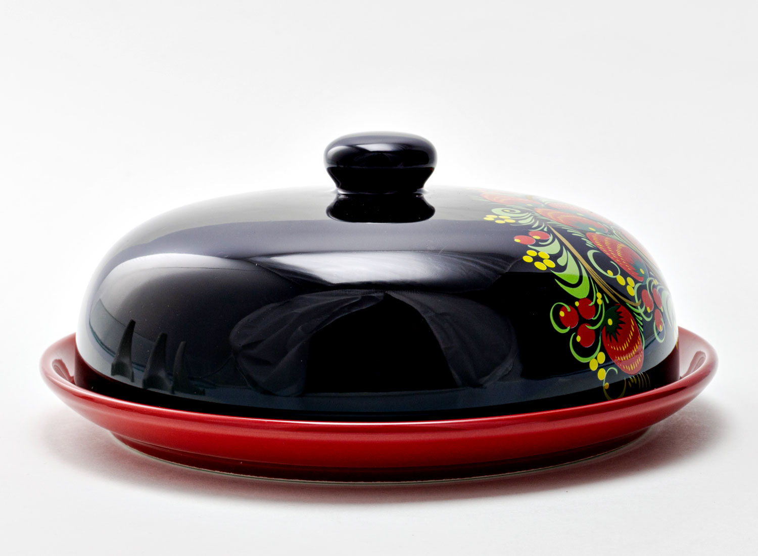 Блинница «Хохлома» Форма: Repast. Керамика. 230 x 230 x 100 мм.