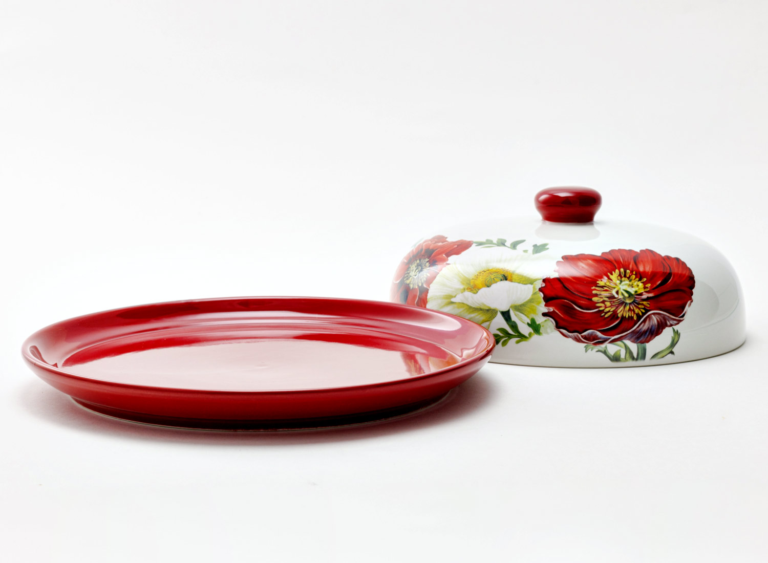 Блинница «Маки 2» Форма: Repast. Керамика. 230 x 230 x 100 мм.