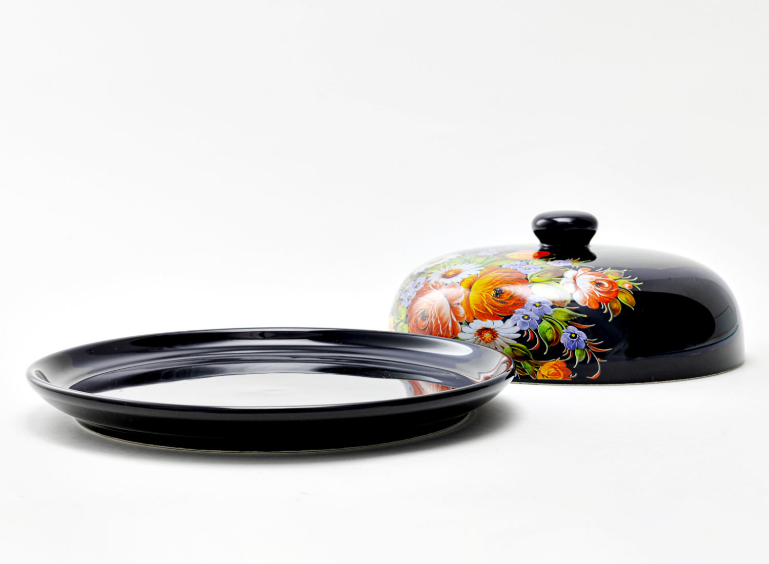 Блинница «Жостов» Форма: Repast. Керамика. 230 x 230 x 100 мм.