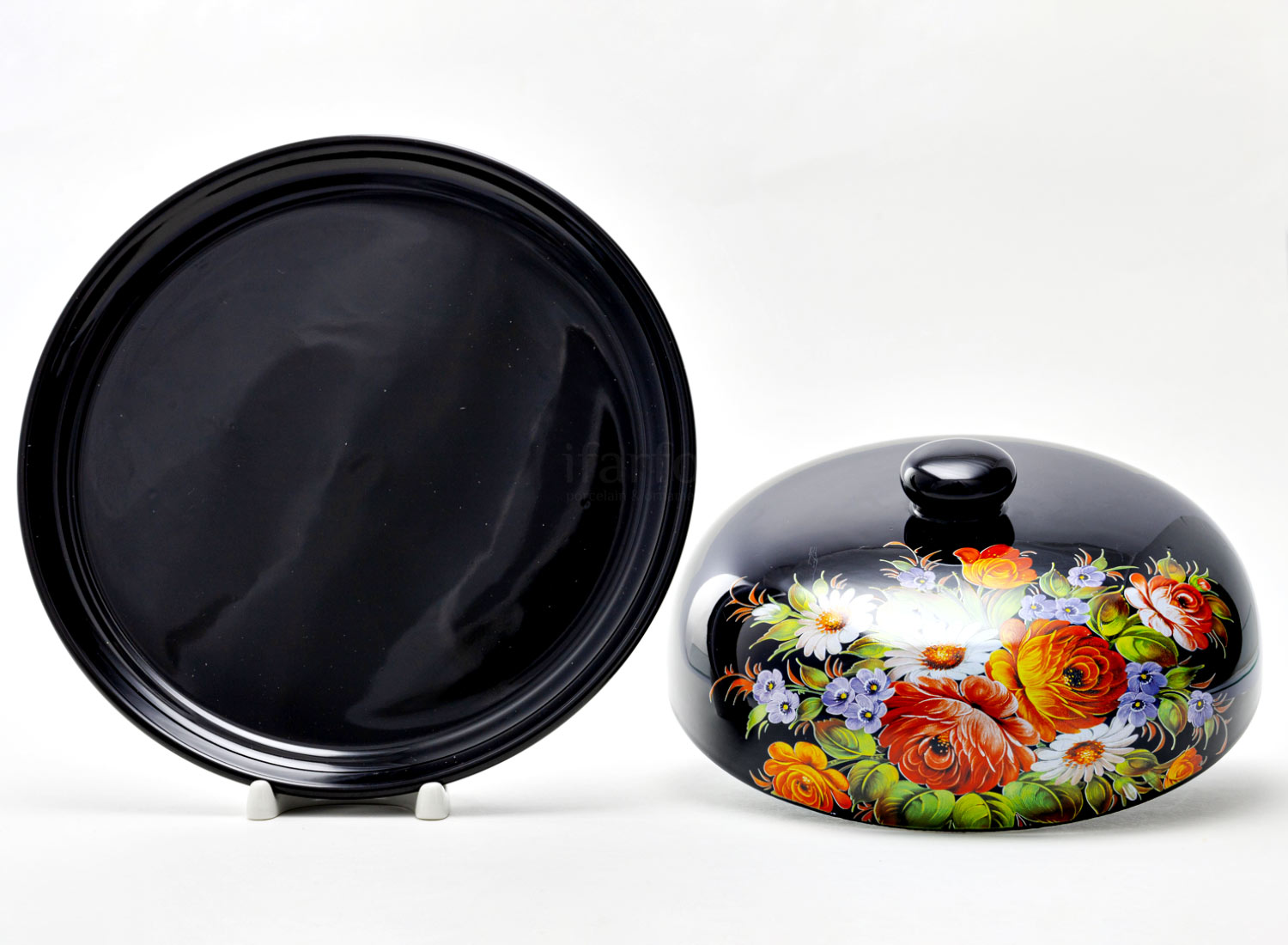 Блинница «Жостов» Форма: Repast. Керамика. 230 x 230 x 100 мм.
