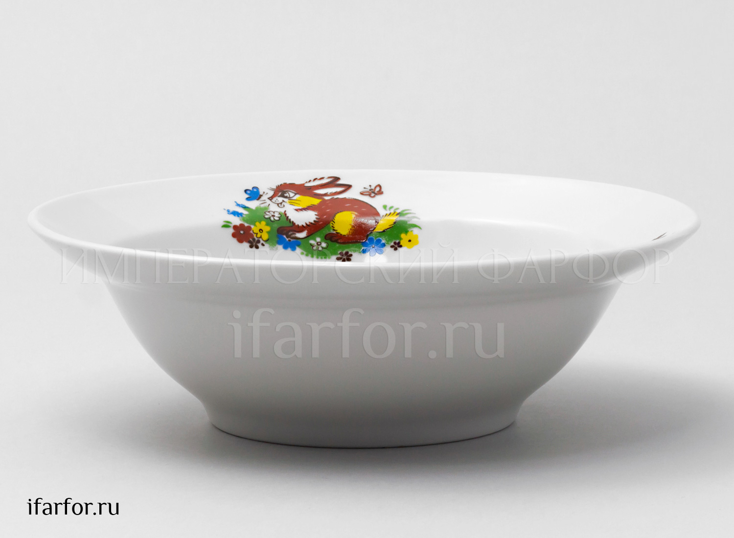 Миска детская «Веселый Колобок.Заяц» Твердый фарфор